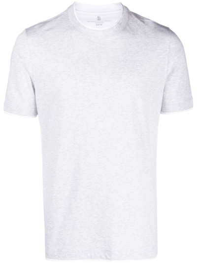 Brunello Cucinelli Mélange Short-sleeve T-shirt In Grey