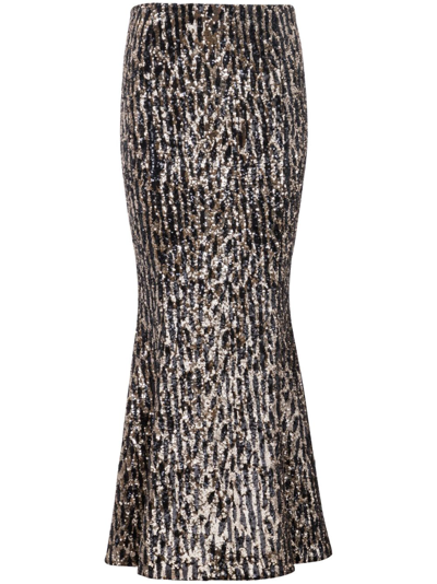 Balmain Sequin-detail Gored Midi Skirt In Iac