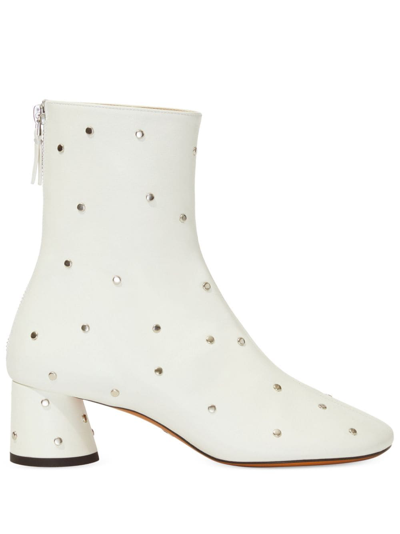Proenza Schouler Glove Embellished Ankle Boots In White