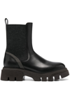 BRUNELLO CUCINELLI ELASTICATED-SIDE PANELS LEATHER BOOTS