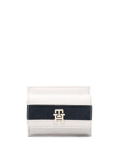 Tommy Hilfiger Logo-plaque Colour-block Cardholder In Neutrals