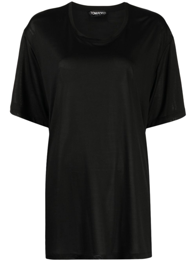 Tom Ford Silk T-shirt In Black