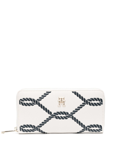 Tommy Hilfiger Rope-embossed Zip-fastening Wallet In Neutrals