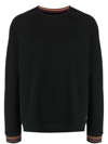 Paul Smith Crewneck Sweater Contrasting Trim In Black