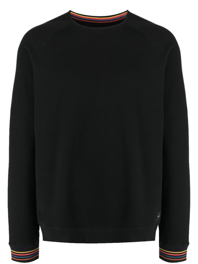 Paul Smith Contrasting-trim Detail Cotton Sweatshirt In Black