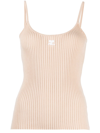 COURRÈGES LOGO-EMBOSSED RIBBED-KNIT TANK TOP