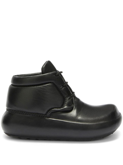 Jil Sander Chunky-sole Leather Ankle Boots In Black