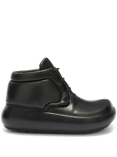 Jil Sander Chunky-sole Leather Ankle Boots In 001 Black