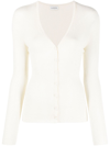 LANVIN RIBBED V-NECK CARDIGAN