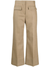 MSGM CHECKED CROPPED STRAIGHT-LEG TROUSERS