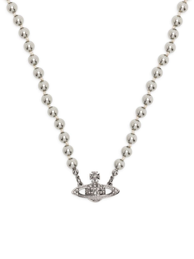 Vivienne Westwood Mini Bas Relief Necklace In Silver