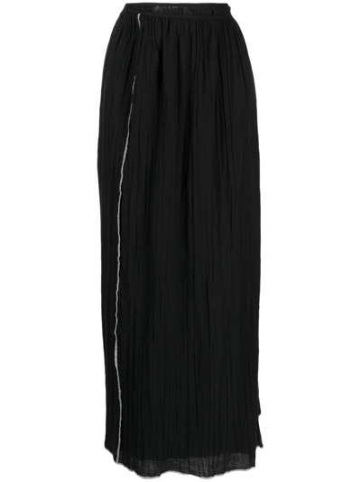 Baserange Shok Exposed-seam Wrap Skirt In Black