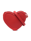 Molo Heart-shape Pebbled Shoulder Bag In Red