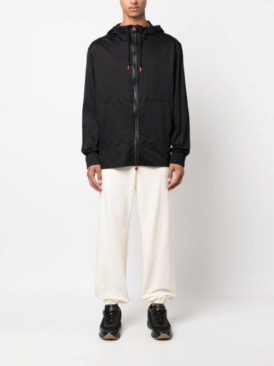 Kiton Zipped Hooded Jacket In Black