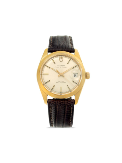 Pre-owned Tudor 1986  Prince Oysterdate 34mm In Gold