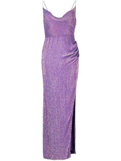 Retroféte Katya Sequin-embellished Gown In Lavender