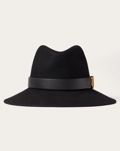 Valentino Garavani Vlogo Signature Fedora Hat Woman Black 57