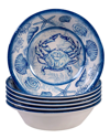 Certified International Oceanic Melamine 6-pc. All Purpose Bowls In Multicolor