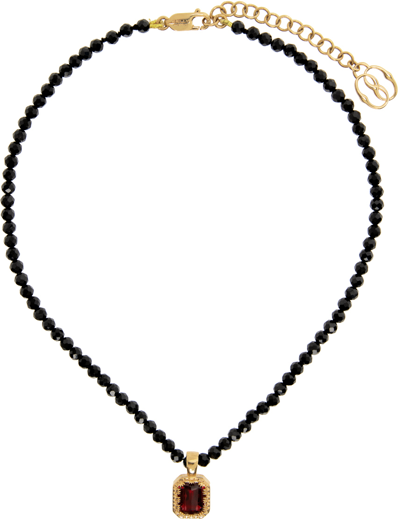 Bally Black Beaded Necklace In O.vibr.free 0.50+blk