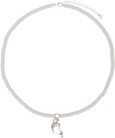 Alan Crocetti Ssense Exclusive Grey Raver Necklace In Grey/clear