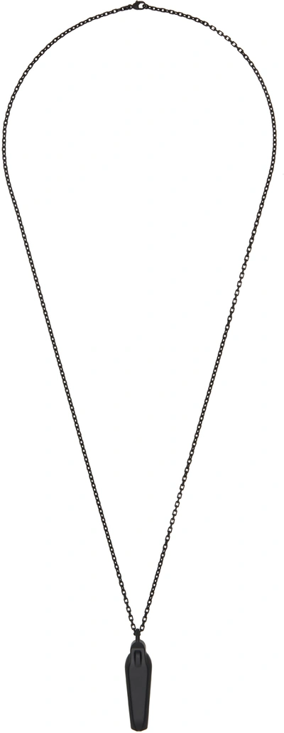 Rick Owens Black Sarcophagus Necklace In 09 Black