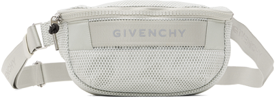 Givenchy G-trek Logo-print Mesh Belt Bag In Gray