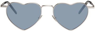 Saint Laurent Silver Sl 301 Loulou Sunglasses In Silver-silver-silver