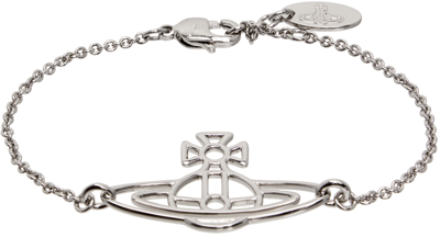 Vivienne Westwood Silver Flat Orb Bracelet In 161-w003-w003cn