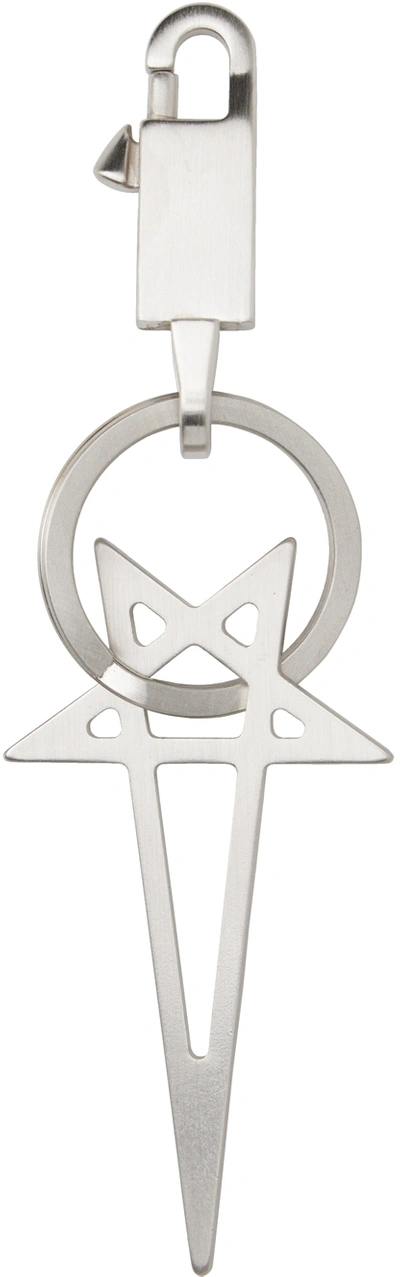 Rick Owens Silver Pentagram Keychain