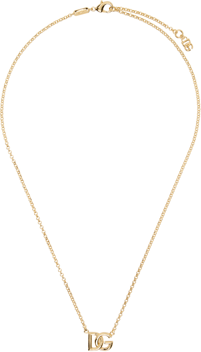 Dolce & Gabbana Fine Link Necklace With Dg Logo In Gold