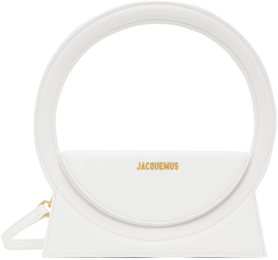 Jacquemus Le Sac Round皮革手提包 In White