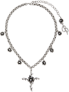 BLUMARINE SILVER ROSE CROSS NECKLACE