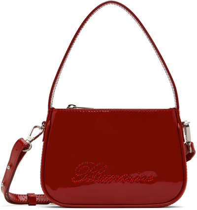 Blumarine Red Rhinestone Logo Bag In N0314 Rouge Noir