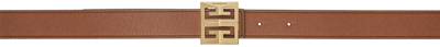 Givenchy Reversible Tan & Khaki 4g Belt In 913 Tan