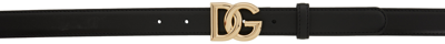 Dolce & Gabbana Dg Logo Belt In 80999 Black