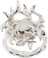 HARLOT HANDS SSENSE EXCLUSIVE SILVER FALLACY RING