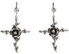 BLUMARINE SILVER ROSE CROSS EARRINGS