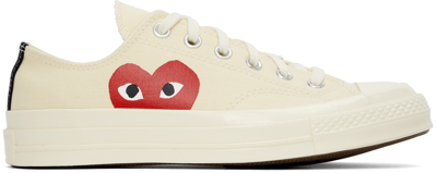 Comme Des Garçons Play Off-white Converse Edition Chuck 70 Low Top Sneakers In Beige