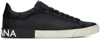Dolce & Gabbana Low-top Sneakers Vintage Effect In 8b956 Nero/nero
