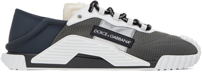 Dolce & Gabbana Gray & Navy Ns1 Sneakers In 8c717 Dk Grey/ivory