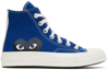 Comme Des Garçons Play Blue Converse Edition Half Heart Chuck 70 High Sneakers In Blue