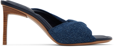 Jacquemus Blue Le Raphia 'les Mules Bagnu' Heeled Sandals In 300 Blue