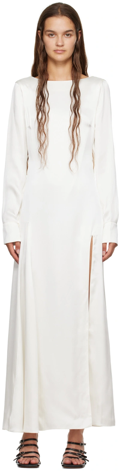 Bite Off-white Low Back Midi Dress In Off White