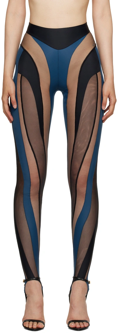 Womens Mugler multi Panelled Swirl Leggings