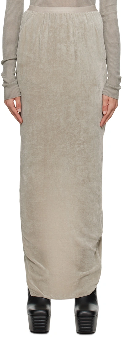 Rick Owens Off-white Pillar Maxi Skirt In Pearl