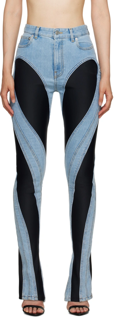 Rick Owens Stretch-jersey Paneled High-rise Skinny Jeans In Denim