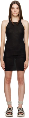 RICK OWENS BLACK RIB MINIDRESS