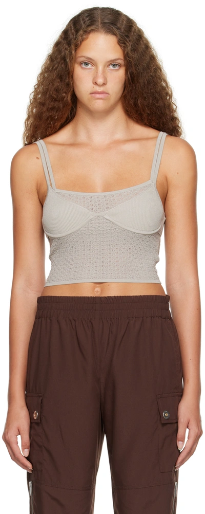 Dion Lee Gray Serpent Tank Top In Alloy
