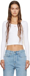 Diesel White T-ballet-d Long Sleeve T-shirt In 100