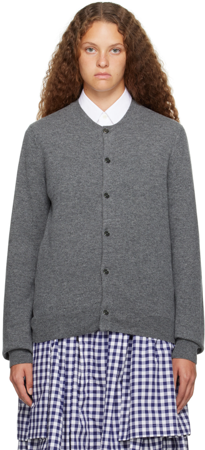 Comme Des Garçons Shirt Grey Crewneck Cardigan In 3 Top Grey